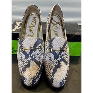 Sam Edelman Loraine Pink Snakeskin Leather Horsebit Loafers Flats 8M NIB New